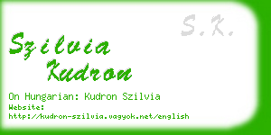 szilvia kudron business card